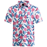 Hawaiian Plants Polo Shirt Man Summer 3D Print Leaves Flower Short Sleeve Golf Polo Shirts Oversized