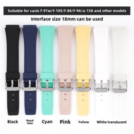 Ultra-Thin Silicone Watch Strap for  F-91W, F-105, F-84, F-94, A-158 - Colorful, Durable & Fashionab