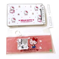 日本 三麗鷗 Kitty 雙層口罩隨身收納盒+小夾鏈袋