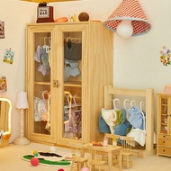Cotton Doll Wardrobe Hanging Wardrobe labubu Hanger Storage Box 20cm Baby Clothes Display Cabinet Do