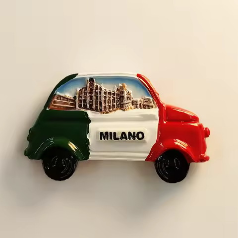 Italy，Milan，Taxi，Duomo Di Milano，3D Stereoscopic，Tourism Souvenirs，Resin Painting，Decoration Home，Re