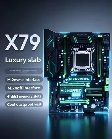 South China Gold X79 High-End Luxury Motherboard Professional Workstation with Xeon E5-2680v3 CPU fo