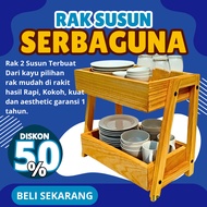 2-tier spice rack, multi-purpose spice rack, wooden spice rack, aesthetic spice rack