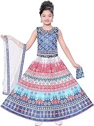 Girl's Indian Party Wear Lehenga Choli for Kids, Handwrok Embroidery, size 3 years to 14 years