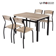 U-RO DECOR รุ่น SONOMA ชุดโต๊ะรับประทานอาหาร ( โต๊ะ 1 ตัว + เก้าอี้ 4 ตัว ) ยูโรเดคคอร์ ชุดโต๊ะกินข้