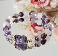 極光白幽‧貔貅御守-極光聚寶盆水晶/白幽靈/白水晶/水晶手鍊