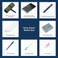 SeamiArt 25/29 Pcs Drawing Sketch Set With Charcoal Pencils 6H-12B Pencils Art Suppliers Stationery