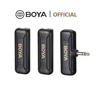 BOYA BY-WM3T2-M2 Noise Cancellation Wireless Lavalier Microphone 3.5mm TRS Mic for Camera Audio Mixer Speaker Amplifier Charge while Using Camcorders Action Laptop PC 2-Person