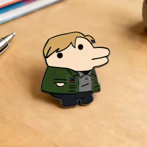Silent Hill 2 James Sunderland Tamagotchi Style Enamel Pin Chibi Horror Game Character Brooch Backpa