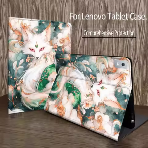 Cartoon White Fox Art For Legion Xiaoxin Pad P12 Pro Y900 GT 2023 2025 12.1 12.7 14.5 inch Tablet Ca