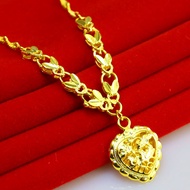 光榮珠寶銀樓 純金9999黃金項鏈 女款鏤空心形水波紋套鏈 新娘結婚首飾 送禮推薦 