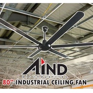 ceiling fan 80" inch 200cm 165w 6 blades (black)