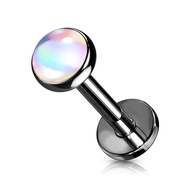 Amelia Fashion 16 Gauge Iridescent Stone Top on Internally Threaded 316L Surgical Steel Flat Back St