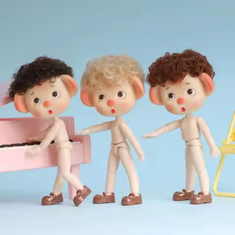 1/12 Pocket Beautiful 1/12 Movable Joint Body Moveable Nude 12 Ball Jointed DIY 3D Head with Hair Gi