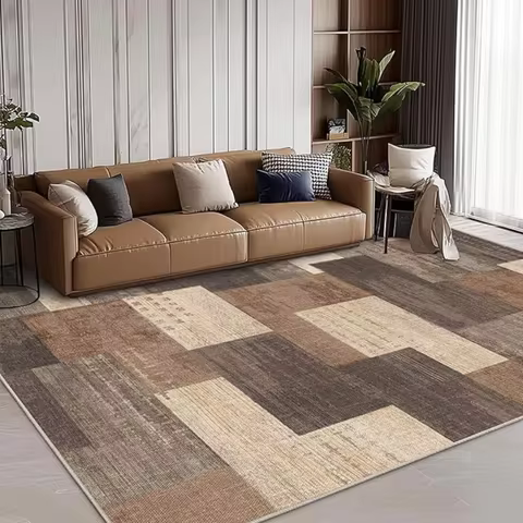 VIKAMA Modern Abstract Geometric Living Room Carpet Washable Non-Slip Floor Mat Bedroom Office Loung