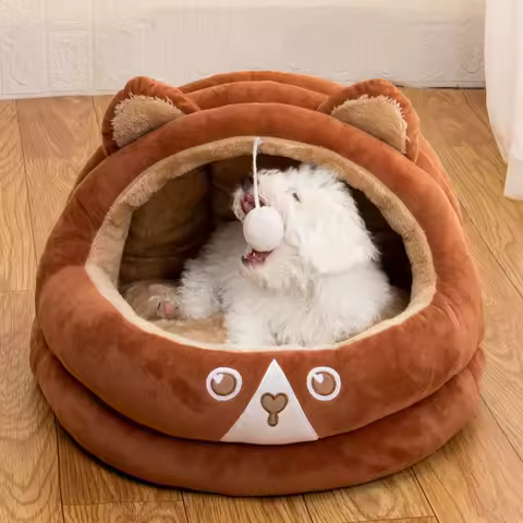 Warm Small Dog Kennel Bed Breathable Dog House Cute Slippers Shaped Dog Bed Cat Sleep Bag Foldable W