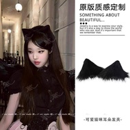 毛绒猫耳朵发夹主播仿真兽耳头饰圣诞节出游配饰可爱猫咪发卡边夹Plush Cat's ears (Steamed cat-ear shaped bread) hairpin anchor imitati