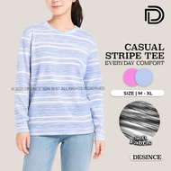 🇲🇾 DESINCE Women Casual Stripe Shirt Baju Kasual Wanita Lengan Panjang WT 065