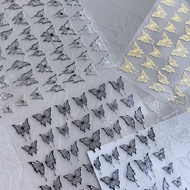 Flower Studio|Liquid Butterfly Stickers, Fairy Funeral Style, Gilding Hand-Painted Manicure Stickers