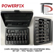 [100% ORIGINAL] POWERFIX HSS COUNTERSINK DRILL BIT SET - 7PCS *BOSCH / MAKITA*