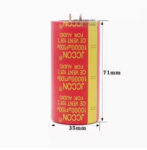 2PCS JCCON 63V 80V 100V10000uf audio electrolytic capacitor 10000UF63V red robe copper foot high fid