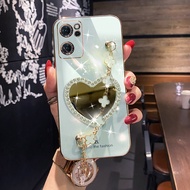 เคสโทรศัพท์ OPPO Reno 11 Pro 5G Reno11F Reno10 Pro 5G Reno 8T 5G Reno 8T 4G Reno 8Z 5G Reno8 5G Reno7Z 5G Reno6 Z 5G Reno7 5G Reno6เคส F11Pro Reno5 Reno4 5G เคสโทรศัพท์สร้อยข้อมือซิลิโคนกระจกลาย6D สุดหรู