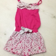 [4Y] LITTLE LACE girl toddler kids bow romper one-piece