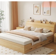 [🔥Free Delivery🚚🔥]Tatami Board Bed Multi-Functional Solid Wooden Bed Frame With Mattress Storage Bed Frame With Headboard With bedside table With drawers Single/Queen/King Bed Frame