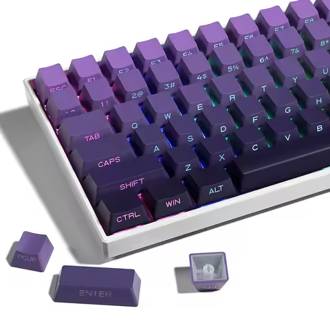 XVX Shine Through Wide Compatibility Gradient Keycaps Side Print Double Shot OEM Profile pbt Keycaps