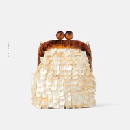 「誠徵」❗️ZARA琥珀釦貝殼造型小包 / 卡扣裝飾串 珠迷你單肩包 NOT FOR SALE
