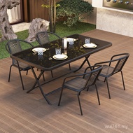 Tempered Glass Leisure Drinking Tea Table Chair Table Tea Garden Open-air Balcony Courtyard Courtyar