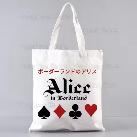 Alice In Borderland Usagi Arisu Kuina Chishiya Handbags Canvas Tote Bag Print Daily Use Reusable Tra