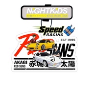 Initial D Redsuns Hanging Car Air Freshener JDM Racing Style Car Rear View Mirrow Pendent Air Freshe