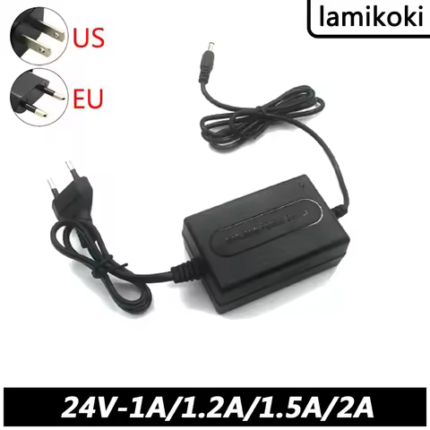 DC 24V 2A Power Adapter DC Stabilized Power Cord 24V 1A 1.2A 1.5A 2A Universal Charger