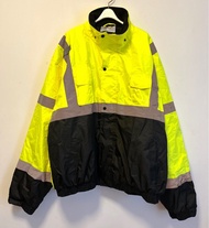 New🔮有帽防水安全反光交通保安警衛隊重工冬天保暖綿納工作制服風褸men jacket winter staff work uniform