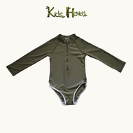 lullypop One-Piece Girl Swimwear in Moss | UPF 50+ Swimsuit for Kid