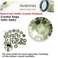 Hotfix Crystal Swarovski Elements Batu Tampal/Iron on Crystal (Crystal Sage 001 SAG )