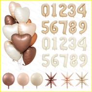 ST2 32/40inch Cream Caramel color theme number balloons for party birthday decoration 18inch star he