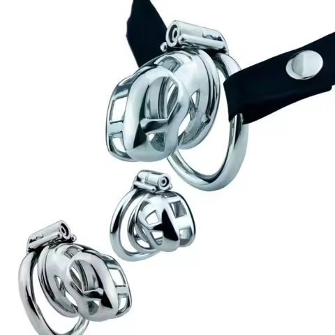 25New Wearable Chastity Cage Stainless Steel Sissy Bondage Chastity Lock Gay Smooth Lightweight Esca