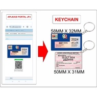keychain roadtax cukai Jalan lesen kenderaan motor 2d keychain cukai jalan