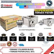 LC135<< TOBAKI RACING CERAMIC CYLINDER BLOCK+SUPERHEAD/DOME FORGED PISTON (FULL SET) SUPER HEAD FORG