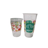 Plastic Cups with Tea Cups 16 oz & 22 oz, contents 50 pcs 16OZ 22OZ