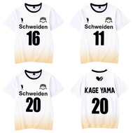 [New Style] New Anime Haikyuu Schweiden Adlers Jersey MSBY T-shirt Cosplay Costume Karasuno Shoyo Ka