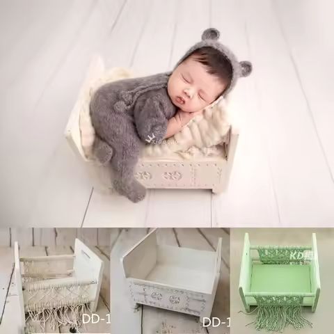 Newborn Photography Crib Retro Style Baby Photo Container Props Studio Wooden Baby Photography Acces
