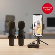 K9 21,,。  K9 Mikrofon Tanpa Wayar Lavalier 2 dalam 1 dengan Pengurangan Hingar untuk Rakaman Blog Au