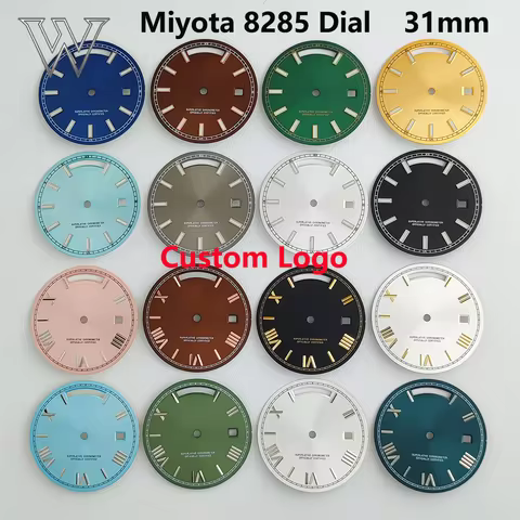 31mm Dial Miyota 8285 Watch Dial Custom Logo green night light Dial Fit Miyota 8285 movement watch a