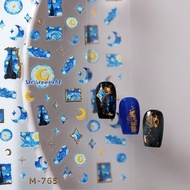 [Meow.Sensei]New Craft Iron Color Gold Good Night Baby Relief Adhesive Nail Sticker pro Thin Transpa