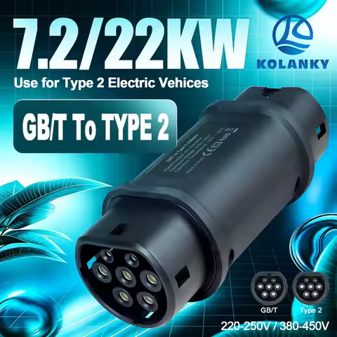 Kolanky EV Charger Adapter 32A 22KW GBT To Type 2 Connector Home Charging Type 2 Electric Vehicle Ca
