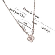 Pink Four Leaf Clover Necklace