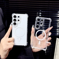 Four Corners Shock-resistant Transparent Magnetic Applicable Samsung S26ULTRA Phone Case Acrylic A57